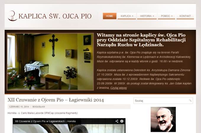Strony Mobilne Responsywne - Kaplica Ojca Pio