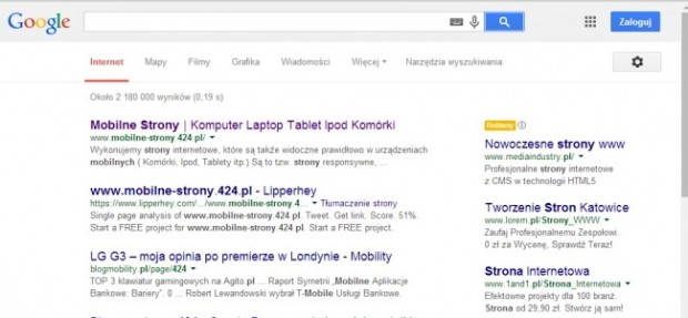 Pozycja w Google naszej strony